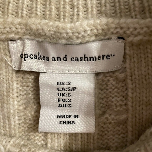 Cupcakes And Cashmere Small Sweater Vest Small Cream Cable Knit Mock Nec… - Picture 5 of 6